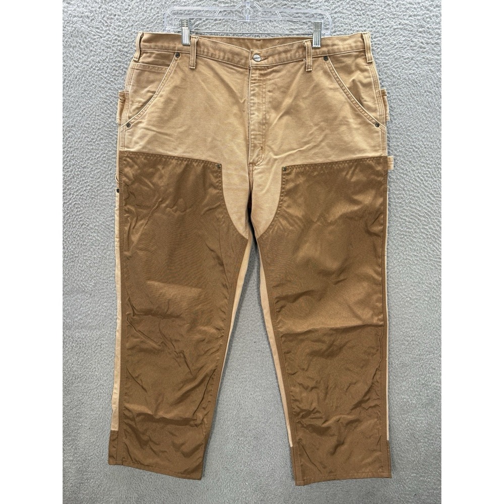 Carhartt Pants Mens 40x30 Brown Canvas Carpenter Cordura Double Front B292 BRN